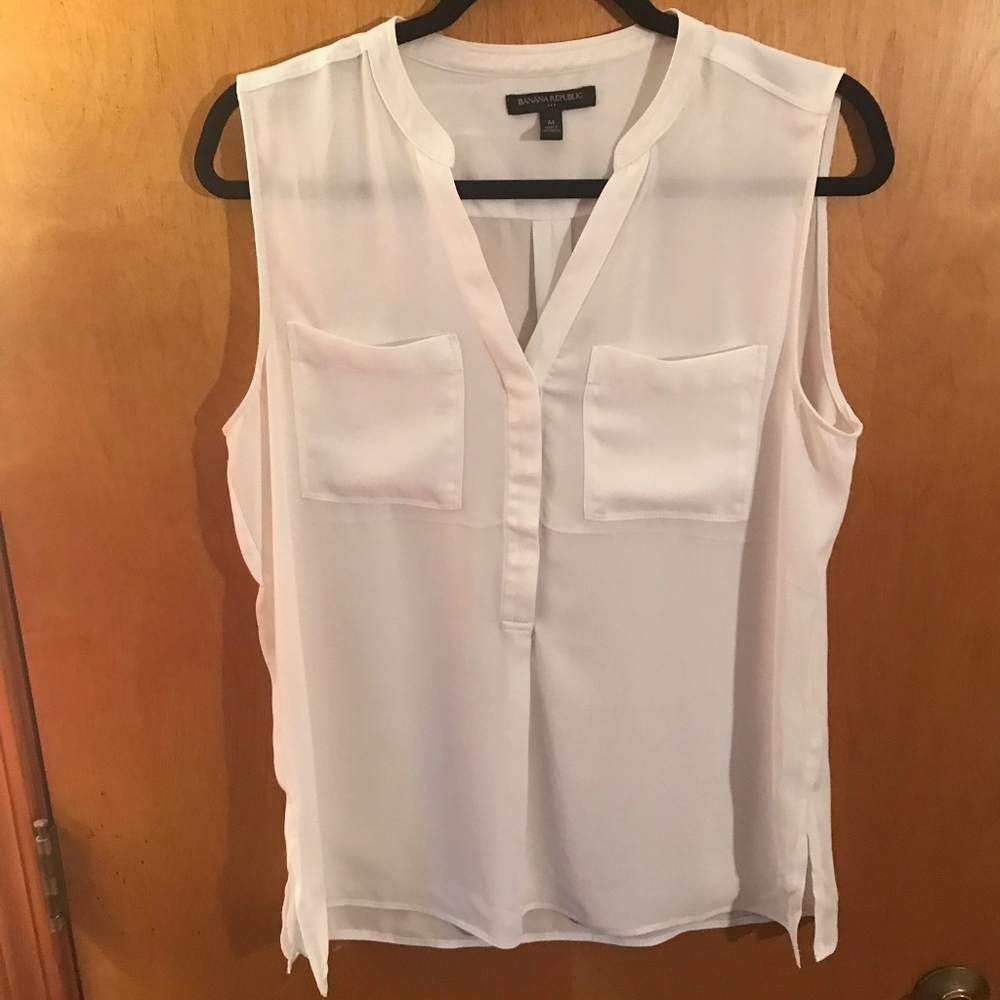 Banana Republic White Front Pocket Tank